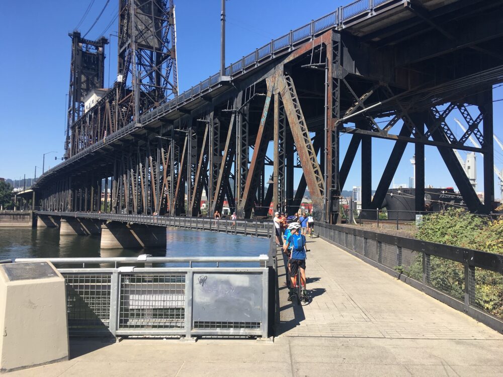 River crossing for cyclists in Portland, Oregon