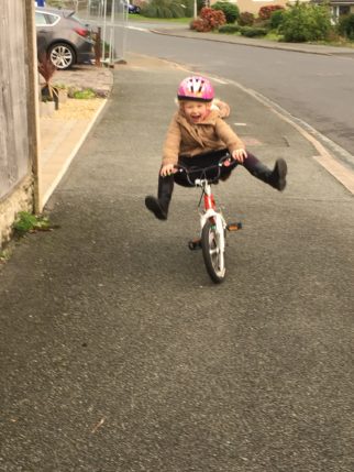 Having fun on the Woom2 kids bike!