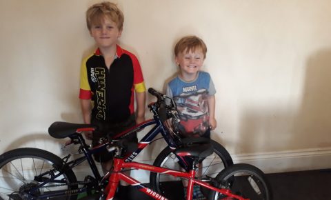 Nathan and Jacob and their Wiggins Bikes
