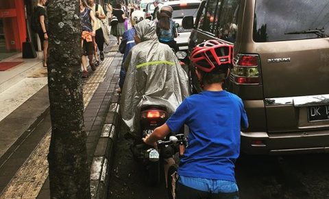 Cycling with kids in Bali - capital city Denpasar