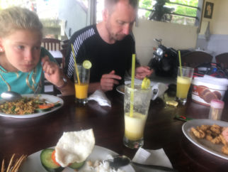 Alice having lunch at Rendang, Bali Indonesia