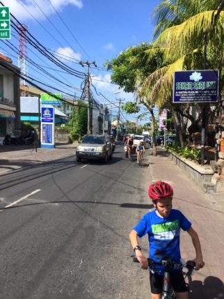 Cycling on the side roads in Legian Denpasar Bali