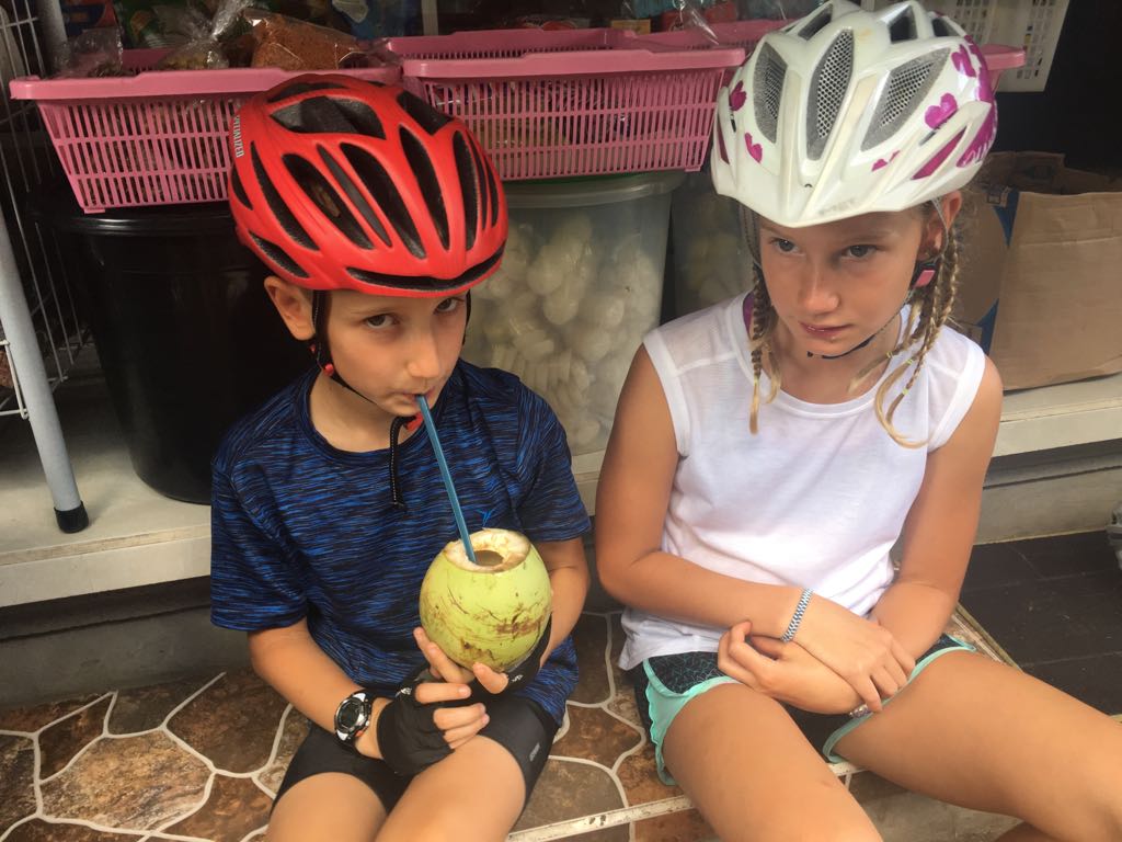 Alice and Tom family cycling in Indonesia, Bali and Lombok
