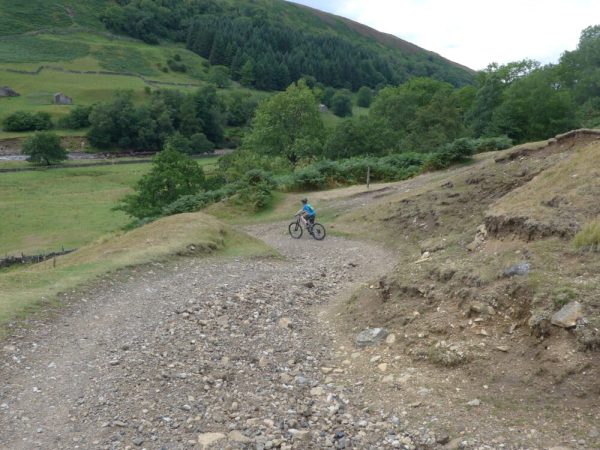 Gravel Berm on Swale Trail near Keld