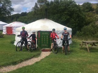 Setting off on the Swale Trail MTB ride from Swaledale Yurts Keld