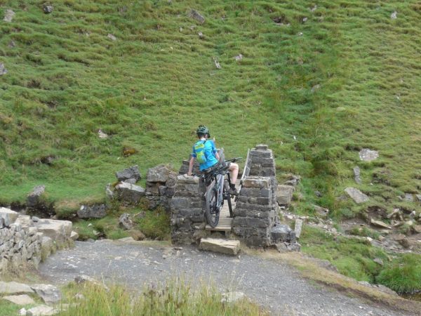 Swaledale mountain biking - ford by bridge