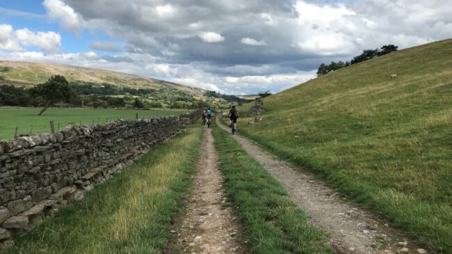 Swale Trail near Reeth on the flat bridleways suitable for younger kids