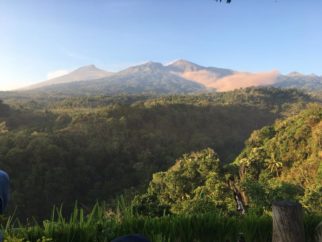 View of Rinjani where people remain stuck awaiting rescue after the Lombok earthquake