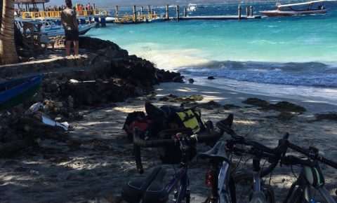 Family bikepacking Gili Air Indonesia