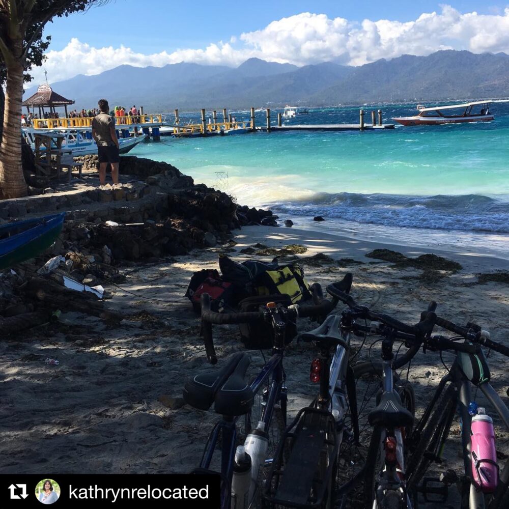 Family bikepacking Gili Air Indonesia