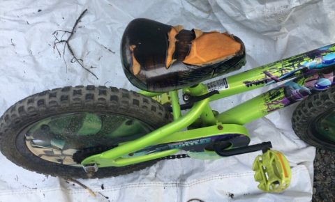 Why you shouldn't buy a cheap boys bike - this is what happens to a saddle on a really cheap kids bike