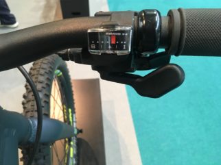 Gear shifters on the Whyte 203 kids mountain bike