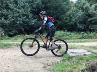 Riding the Frog MTB 69 at Dalby Forest skills area