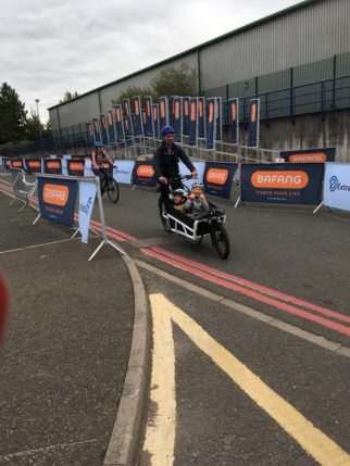 Testing out an ebike Cargo Bike at the Cycle Show