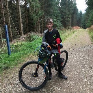 Happy face at the end of a ride on the Cube Stereo 140 Youth