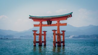  Shinto shrine Itsukushima, a UNESCO World Heritage Site near Hiroshima in Japan