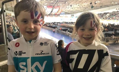Ethan and Lucy at the Velodrome