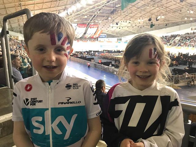 Ethan and Lucy at the Velodrome