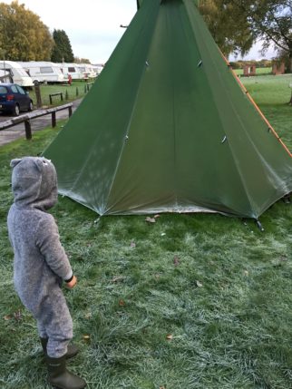Camping near Lymm on the Trans Pennine Trail family cycling holiday