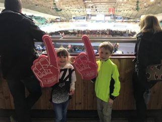 Taking kids to watch the cycling at the velodrome