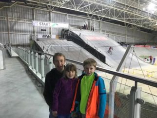 Watching the BMX riding at the Manchester Cycle Centre