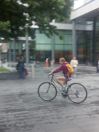 Teenager on a bicycle
