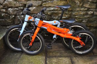 Black Mountain Pinto and Skog Bike Review - the two kids bikes next to each other showing the size difference