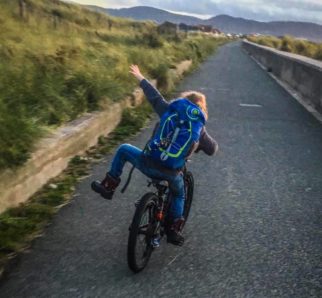 Girl on a bike - having fun