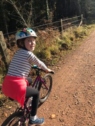 Girls on bicycles - cycling in autumn