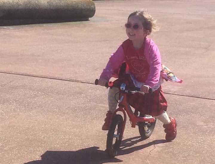 Girls on bicycles - learning to ride a bike