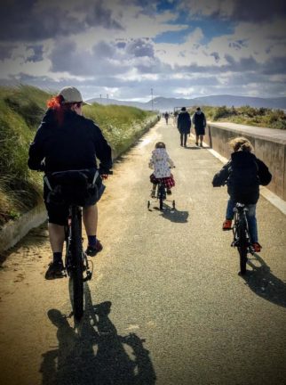 Girls on bicycles - on a family holiday