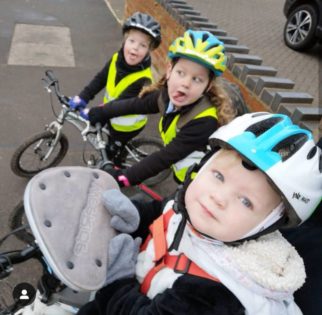 Girls on bicycles - sisters on bikes