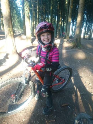 Girls on mountain bikes 