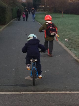 LED lights on the back of the Mini Hornit kids bike helmet