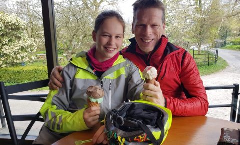 Hannah Killick and her dad - riding LEJOG in April