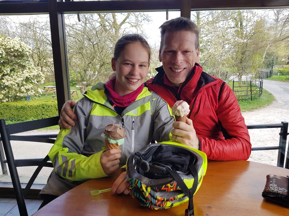 Hannah Killick and her dad - riding LEJOG in April