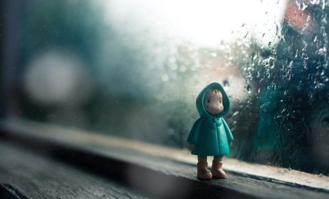 Child in rain