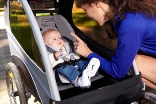car seat in bike trailer