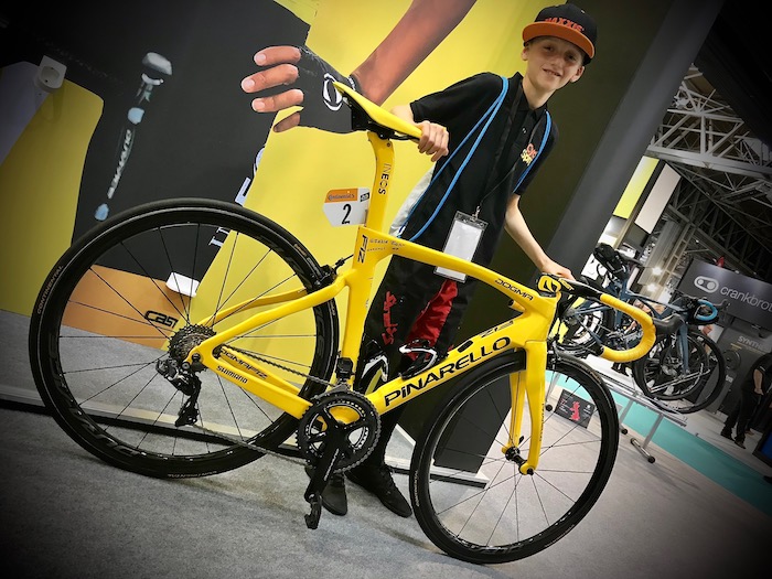 Cycle Show 2019 Holding Egan Bernals Team Ineos Tour de France bike