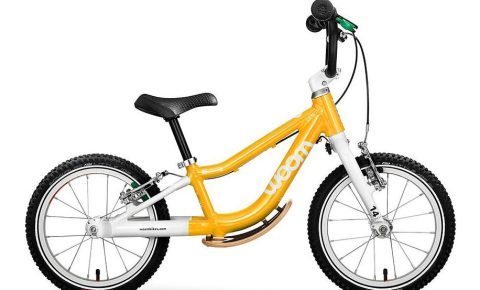 Woom 1 Plus balance bike with 14" wheels for taller children