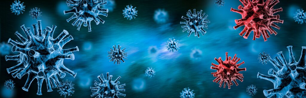 Image of flu COVID-19 virus cell. Coronavirus Covid 19 outbreak influenza background.