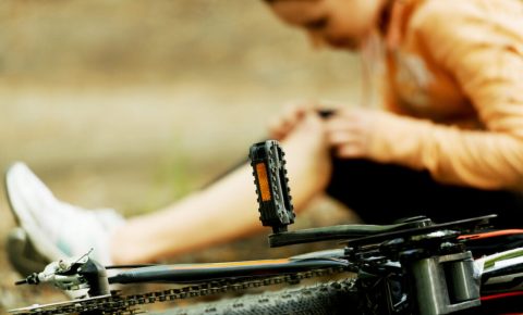 Female post bike accident