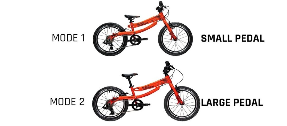 The Black Mountain HUTTO is a bike with an extendable frame so the bike grows with your child
