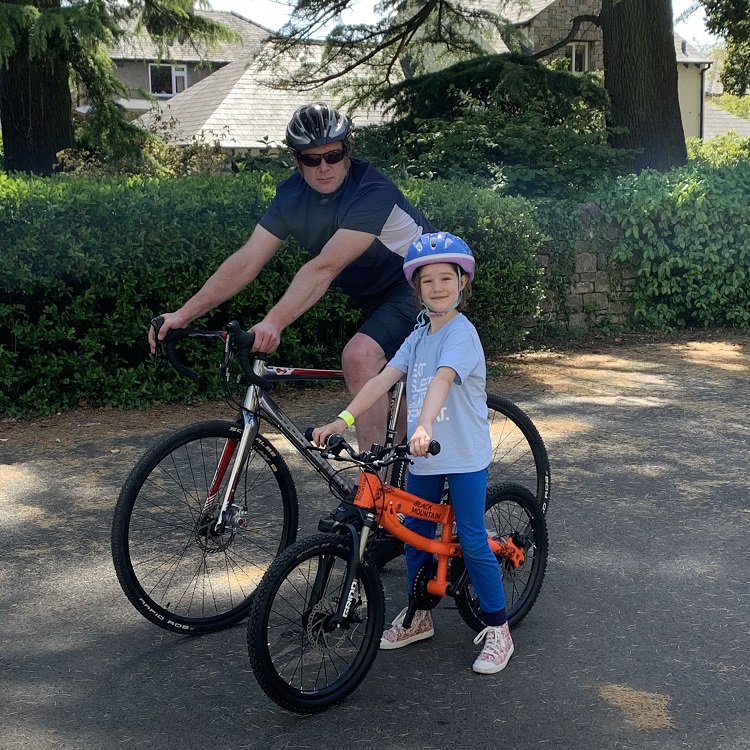 Black Mountain Bikes are some of the best kids bikes in the UK - they grow with your child so they can enjoy them for longer, as you can see WP in this photo with her dad on a family bike ride
