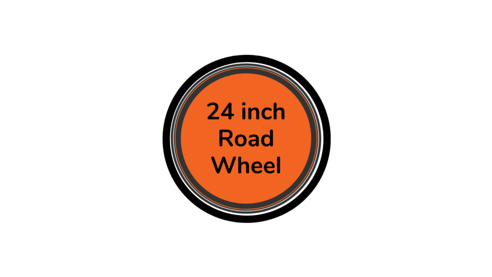 Road bike wheel 24 inch with orange centre disc