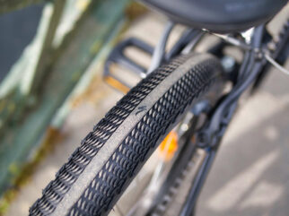 Close up of the tyres on the Specialized Jett