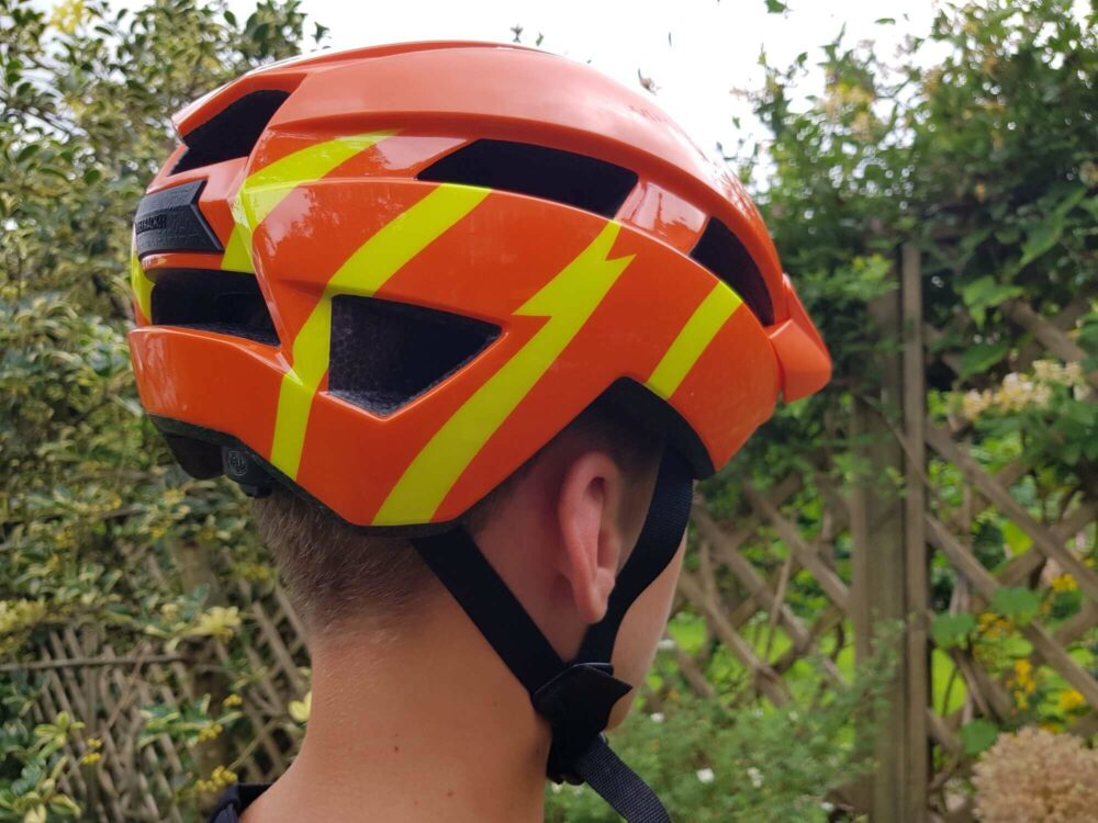 Bell kids bike helmet in orange