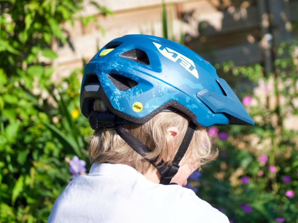 Blue kids bike helmet