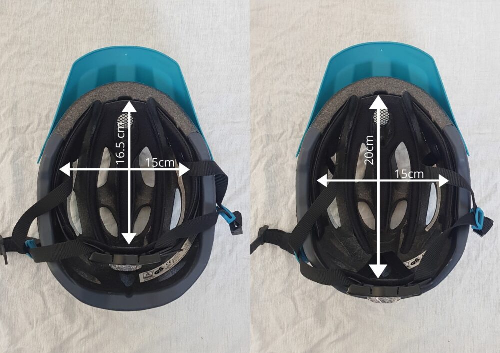 Alpina size The inside of the Alpina Carapax Jr helmet
