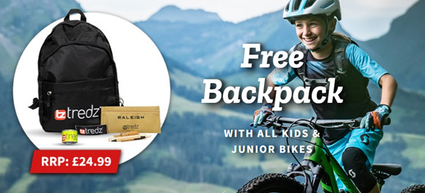 Black Friday deals on kids bikes - Free backpack offer - Tredz